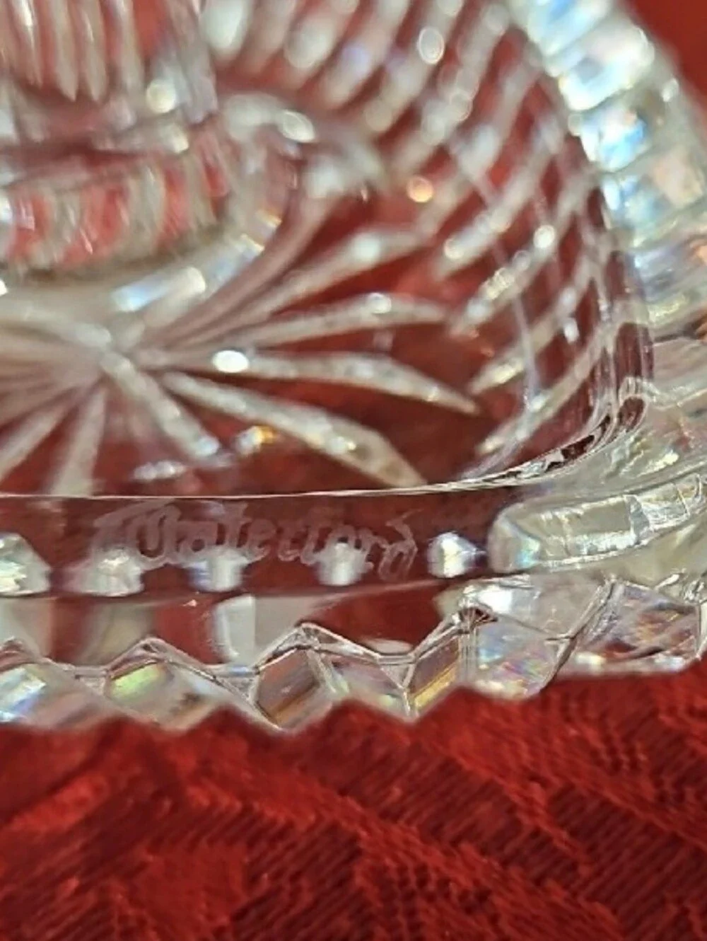 Vintage Waterford Crystal Heart Shaped Ring Holder Dish - Signed - Stunning